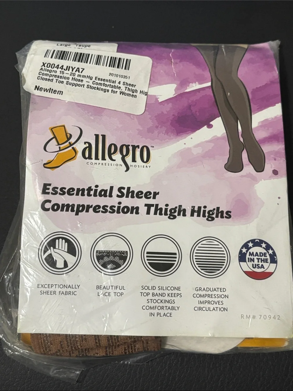 Closed toe compression thigh high